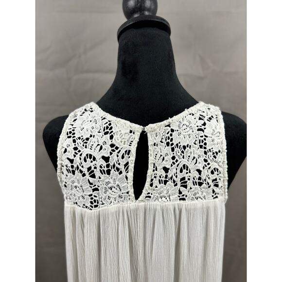 Old Navy White Midi Dress with Lace Neck, Size M - Picture 4 of 8